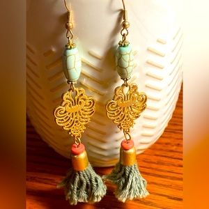 Long Dangle Yarn Earrings